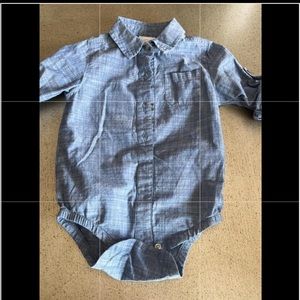 Cat & Jack Denim Button Up Onesie